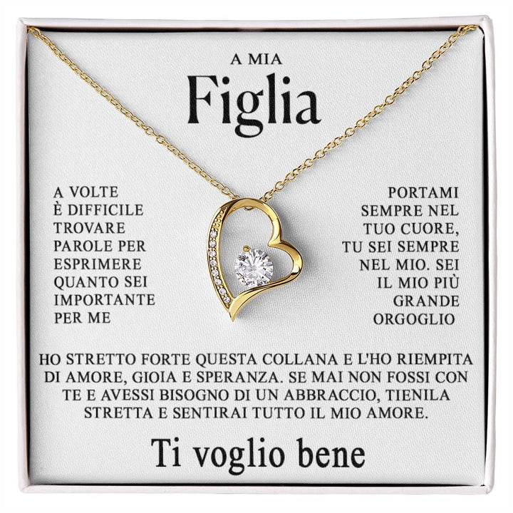 A mia Figlia - Collana cuore in oro